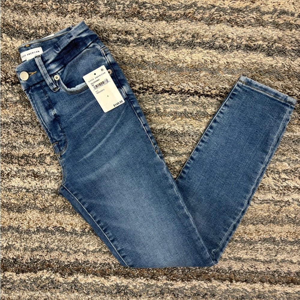 Good American Good Legs Crop Skinny Jeans Sz 0/25 NWT | Good American Skinny - - Picture 11 of 13
